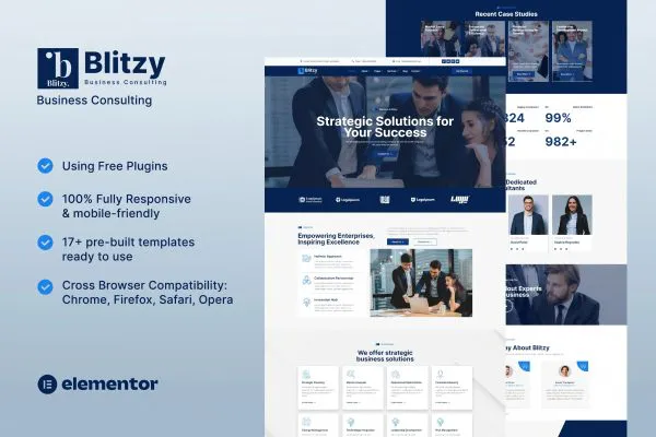 Blitzy – 商业咨询 Elementor 模板套件