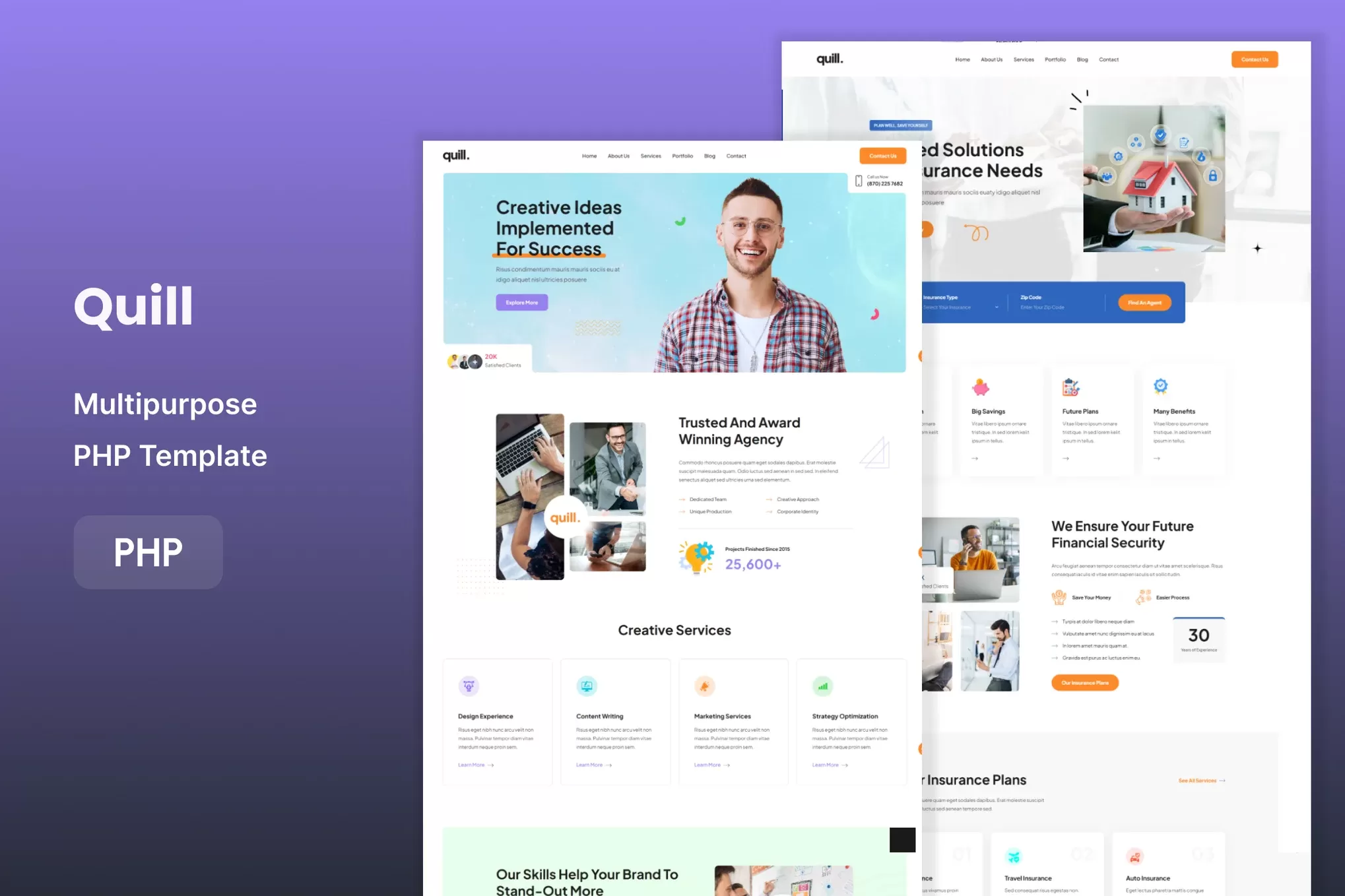 Quill – 多用途PHP模板，<a href=