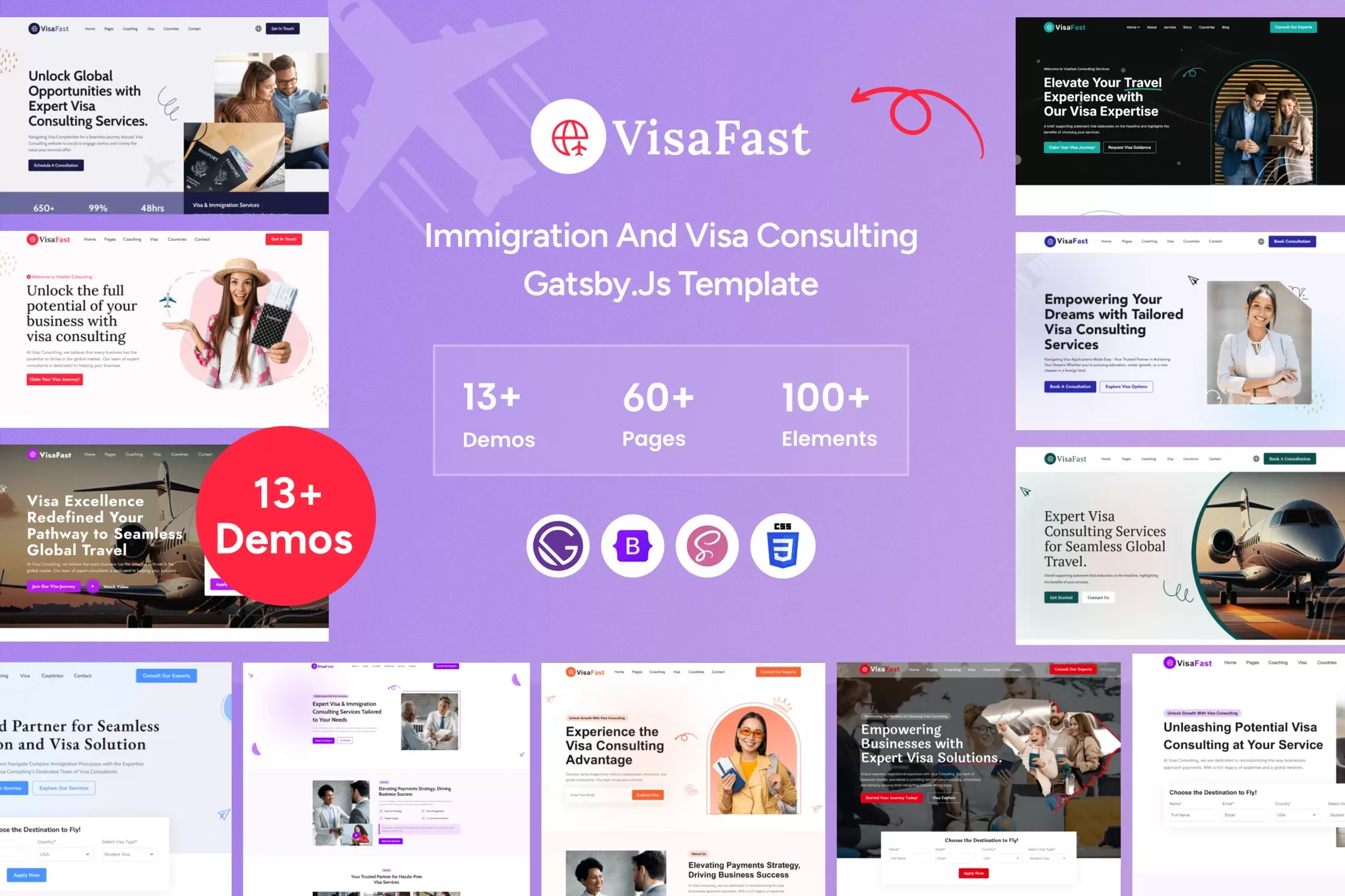 Visafast – GatsbyJS移民签证模板,签证咨询机构官网