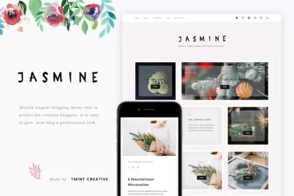 Jasmine – Mozaik Tumblr主题,马赛克网格布局