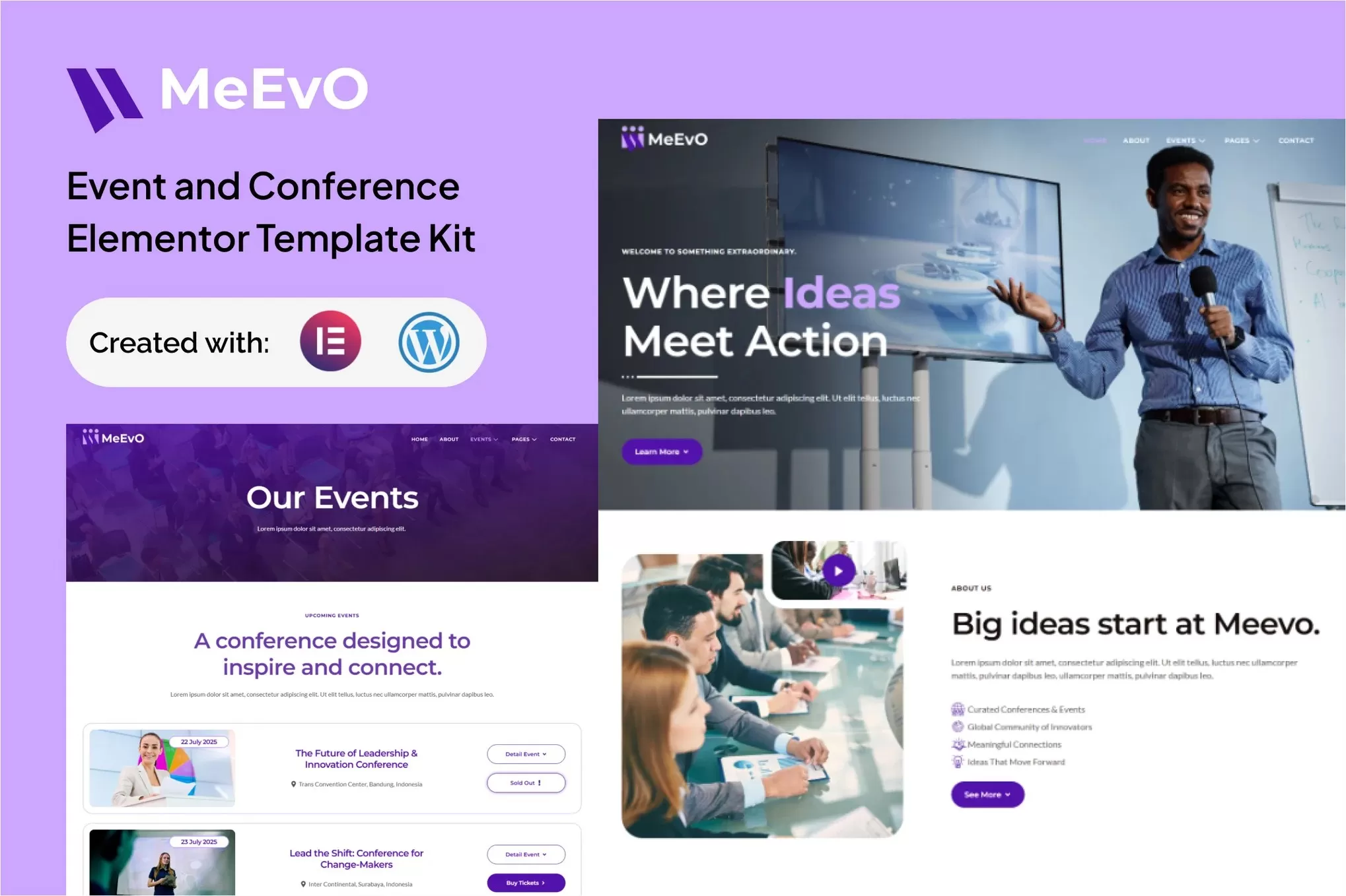 Meevo – 活动会议Elementor套件,峰会论坛官网
