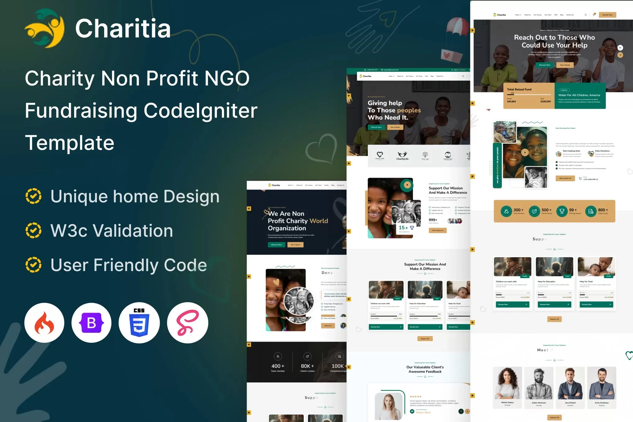 Charitia – 慈善捐赠CodeIgniter模板,公益组织官网