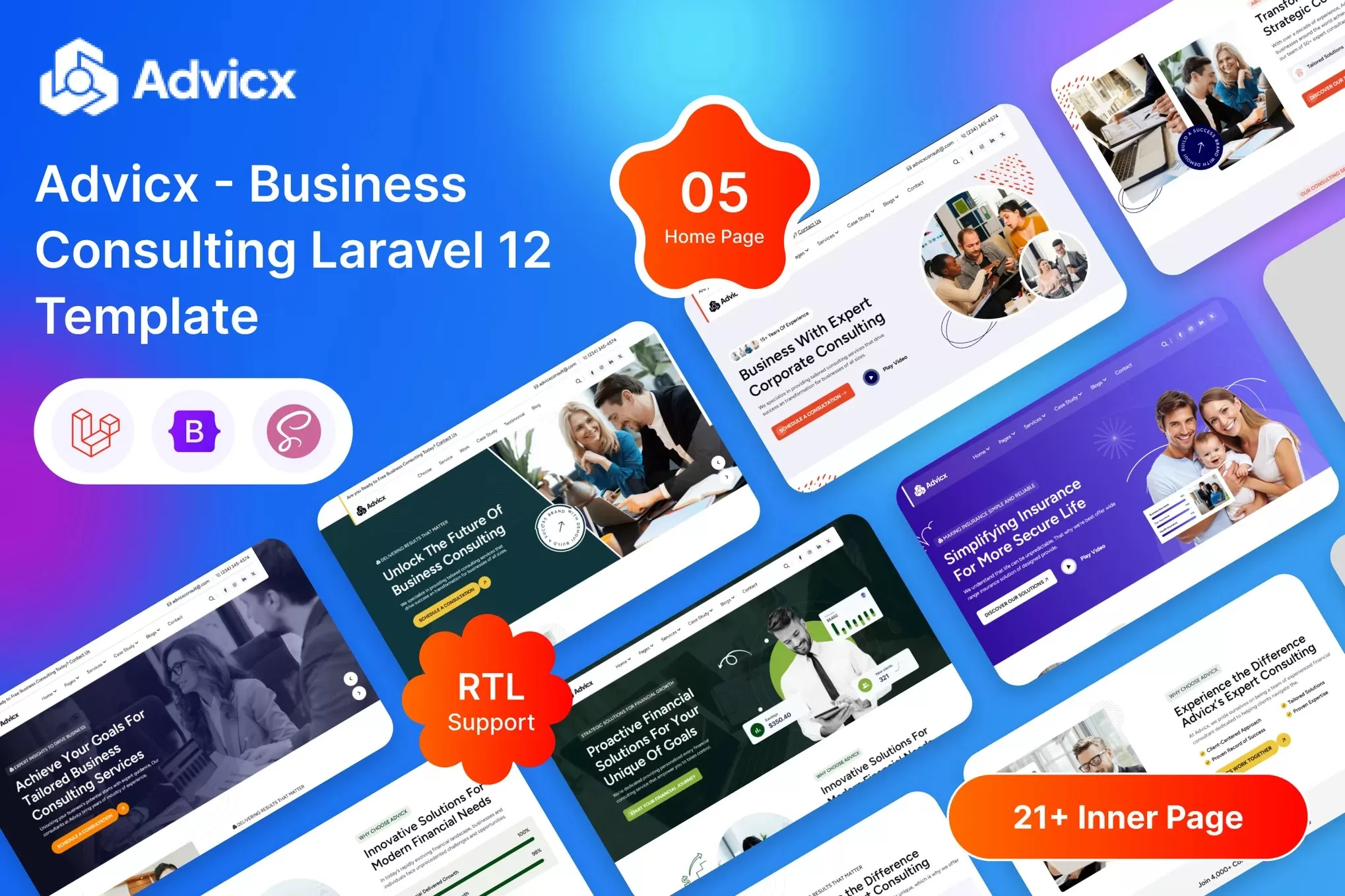 Advicx – Laravel 12商业咨询模板，顾问<a href=