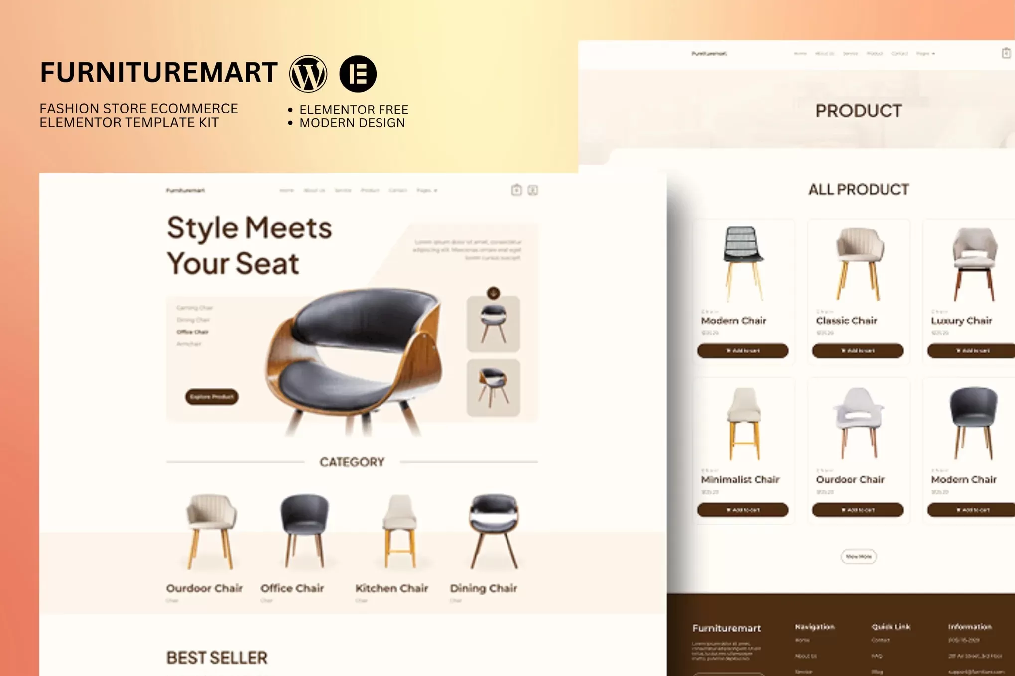 Furnituremart – 家具电商Elementor模板套件,家居商城官网