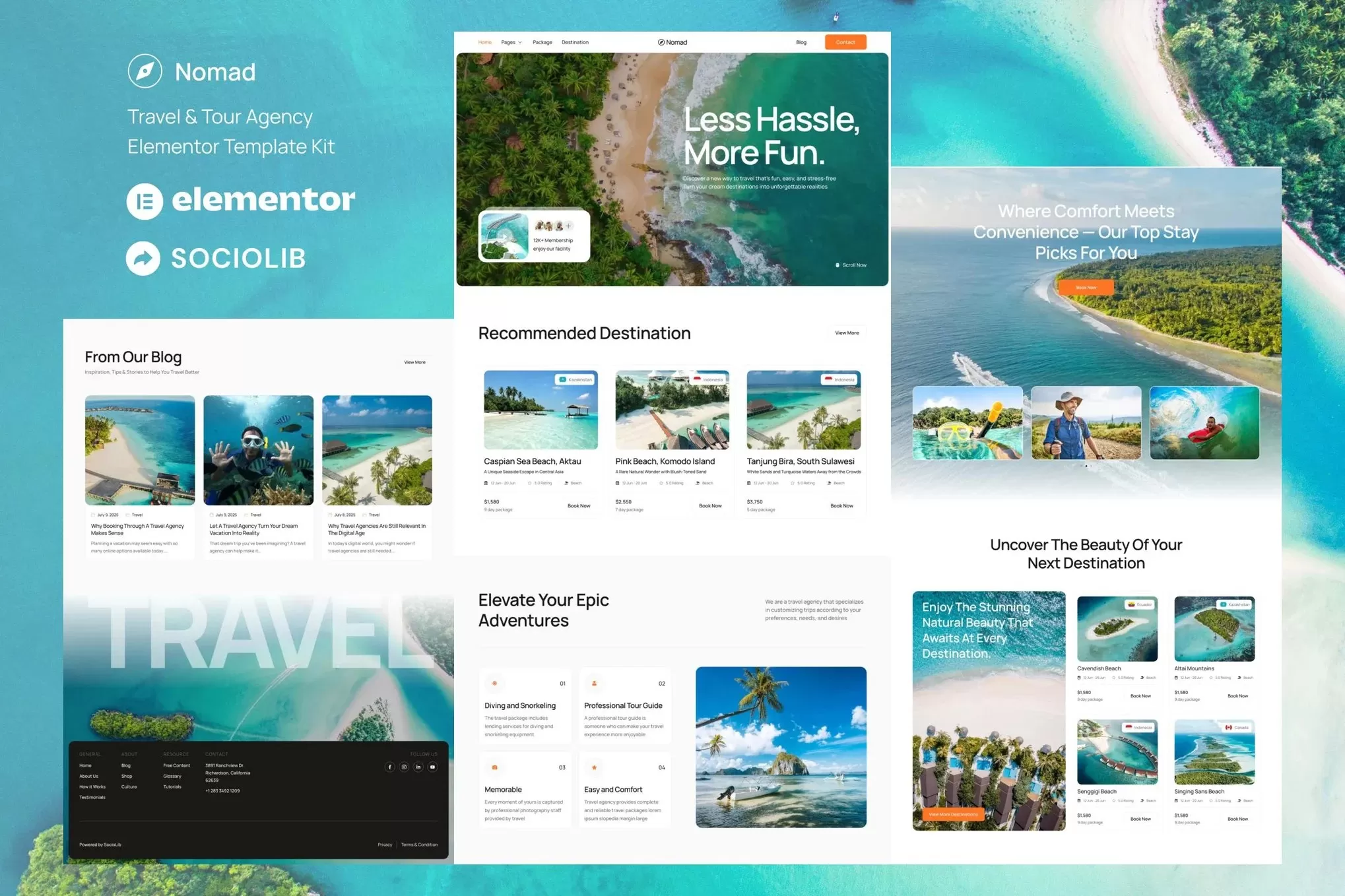 Nomad – 旅行社Elementor模板套件,旅游度假官网