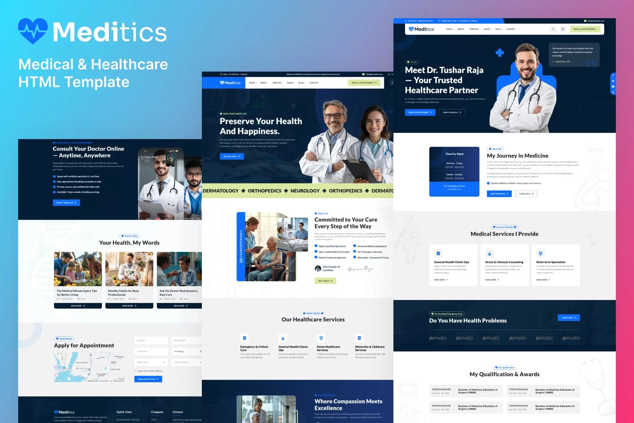 Medicics – 医疗健康HTML模板，诊所医院官网