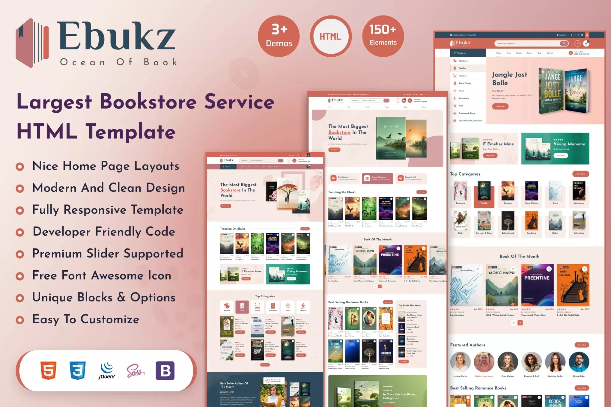 Ebukz – 电子书商店HTML模板,在线阅读商城