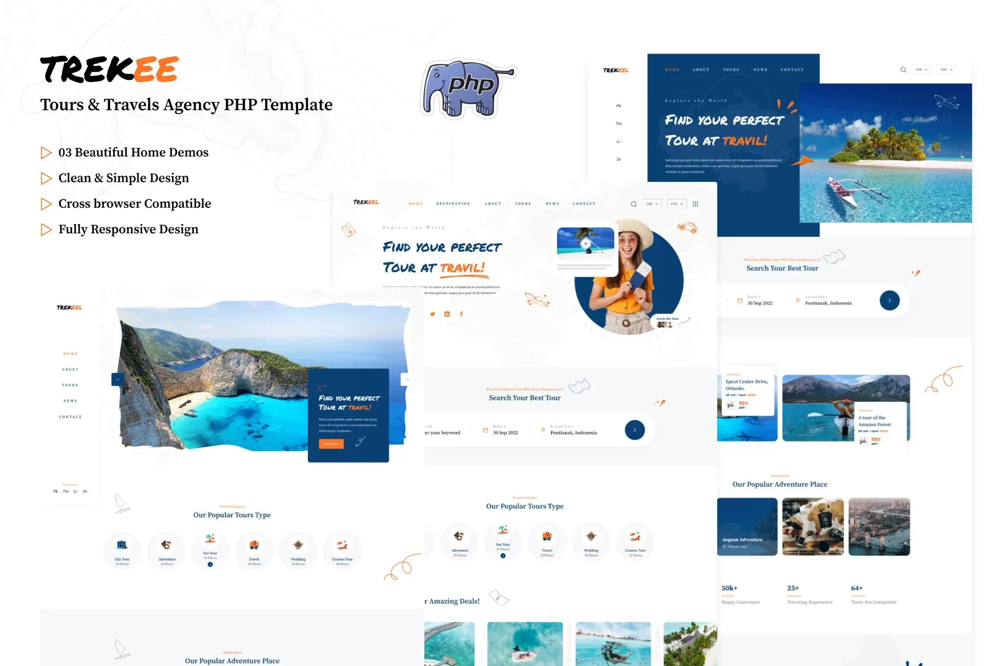 Trekee – 旅游代理PHP模板，旅行社出团官网