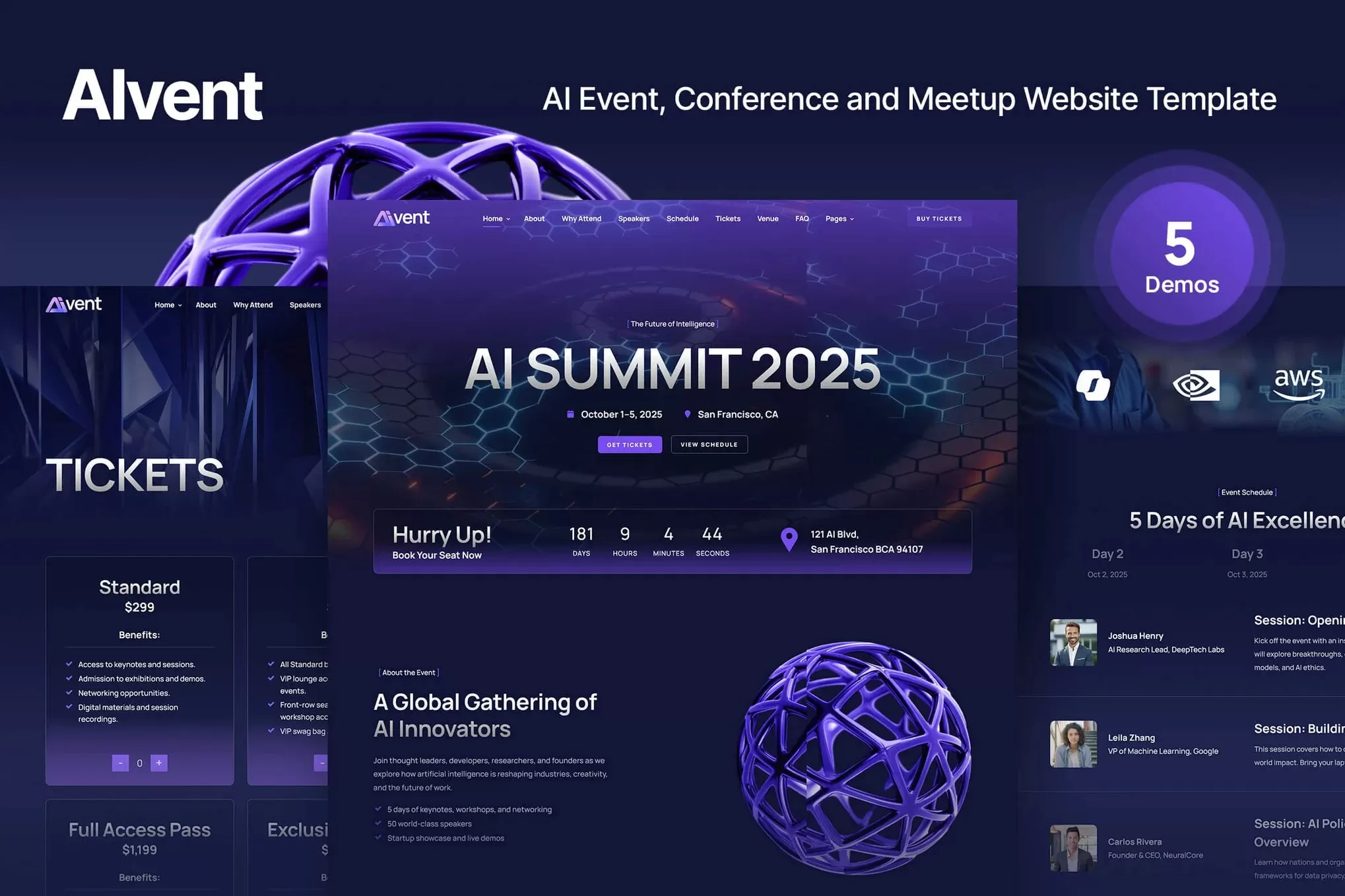 AIvent – AI活动会议Web模板,科技峰会官网