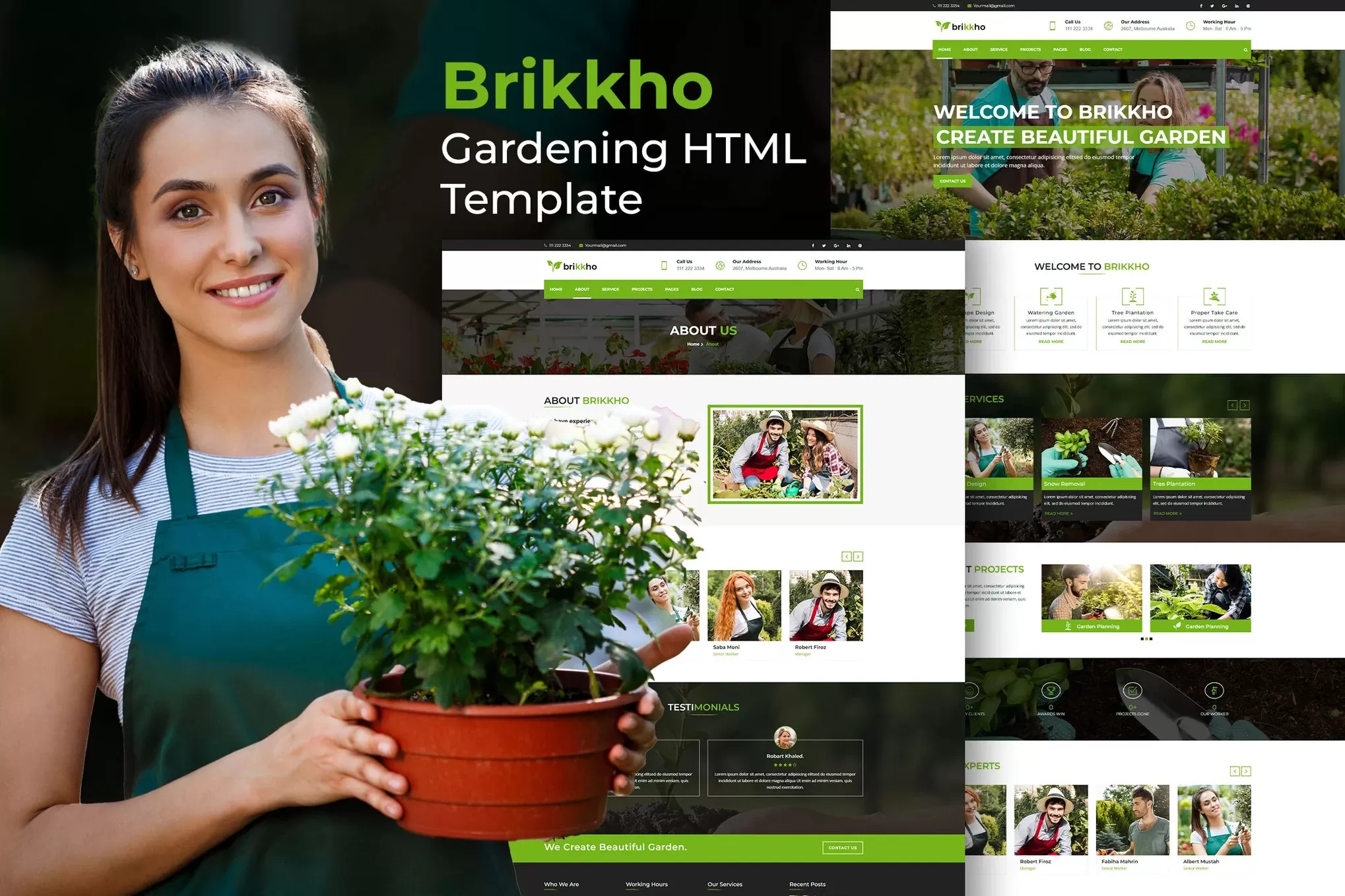Brikkho – 花园景观HTML模板,绿化美化官网
