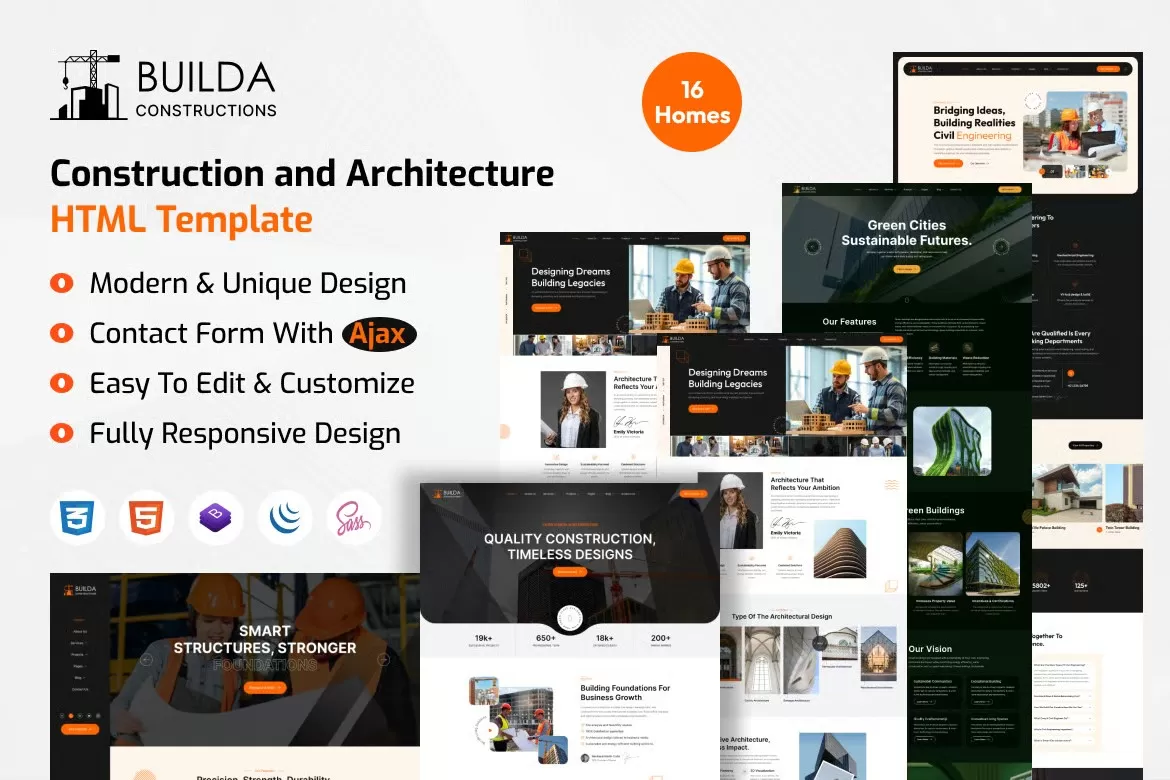 Builda – 建筑服务HTML模板,工程施工官网