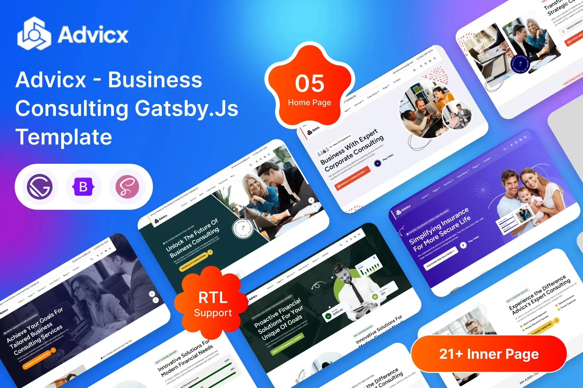 Advicx – GatsbyJS商业咨询模板,企业顾问官网