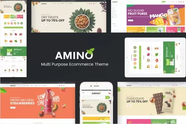 Amino – 有机多用途PrestaShopShop主题,天然食品商城