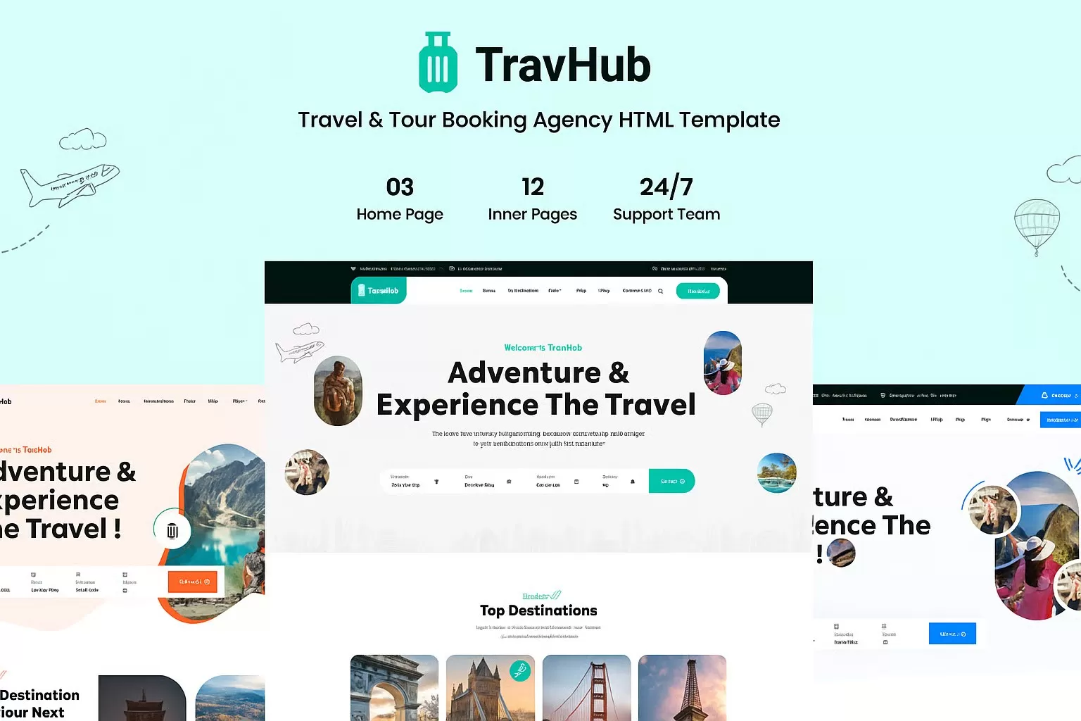 Tourm – 旅游预订ReactJS模板,旅行社行程官网