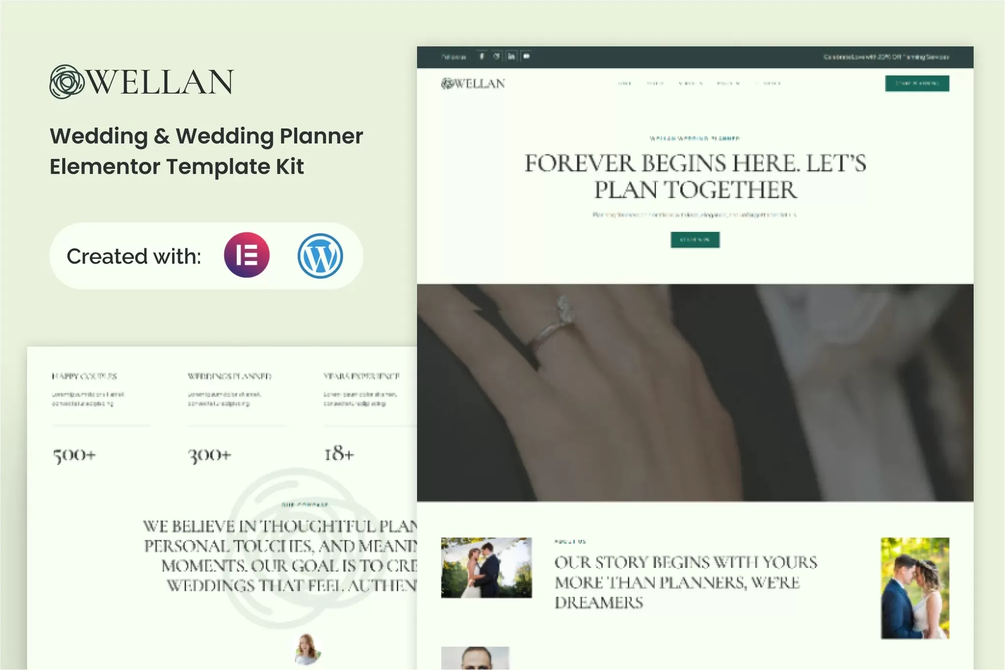 Wellan – 婚礼策划Elementor模板套件,婚礼行业官网