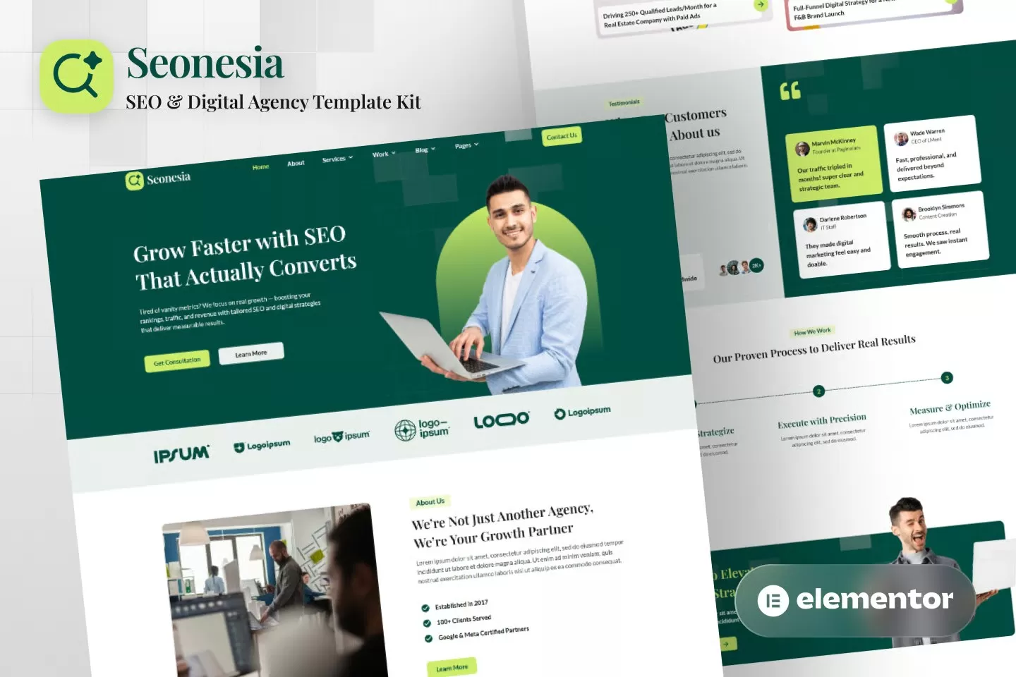Seonesia – SEO数字代理Elementor模板套件,网络推广官网