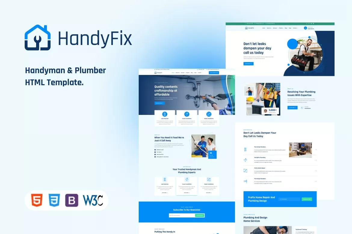 Handyfix – 杂工水管工HTML模板，维修服务官网