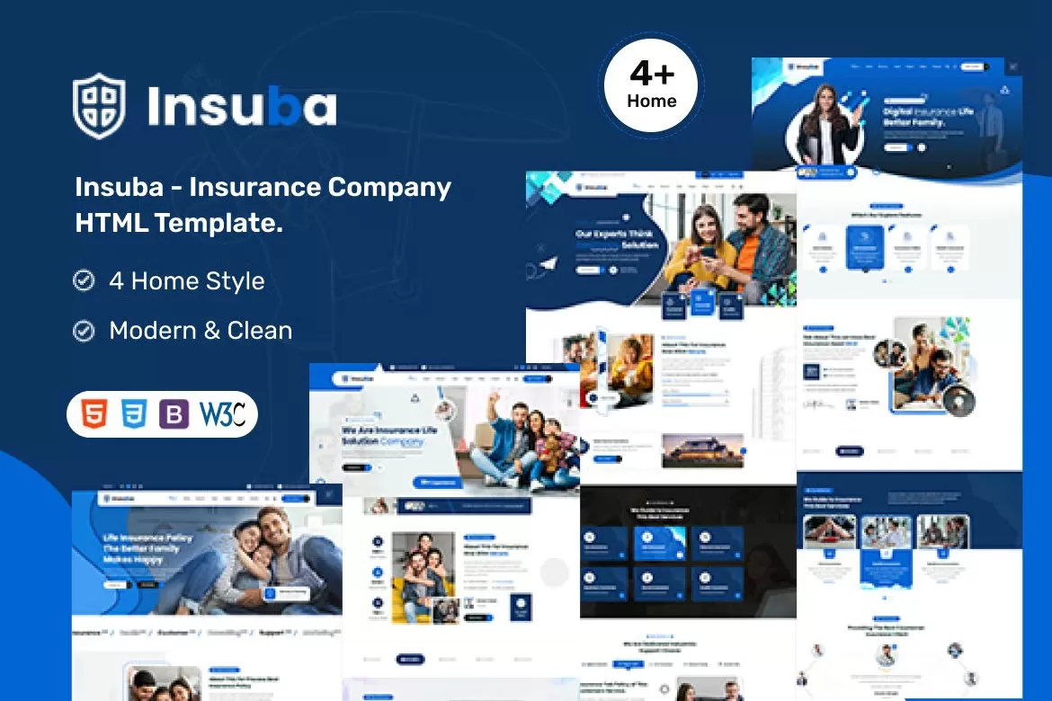Insuba – 保险公司HTML模板，保险服务官网