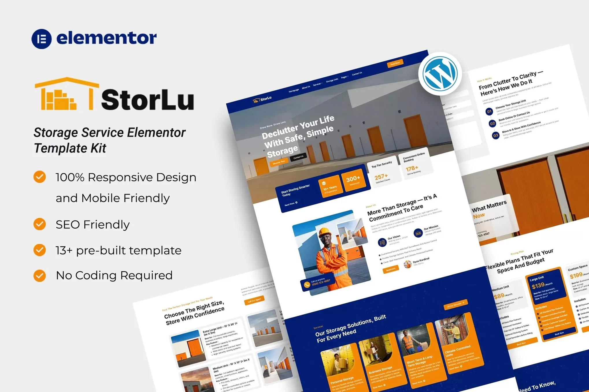 StorLu – 存储服务Elementor模板套件，云端数据官网