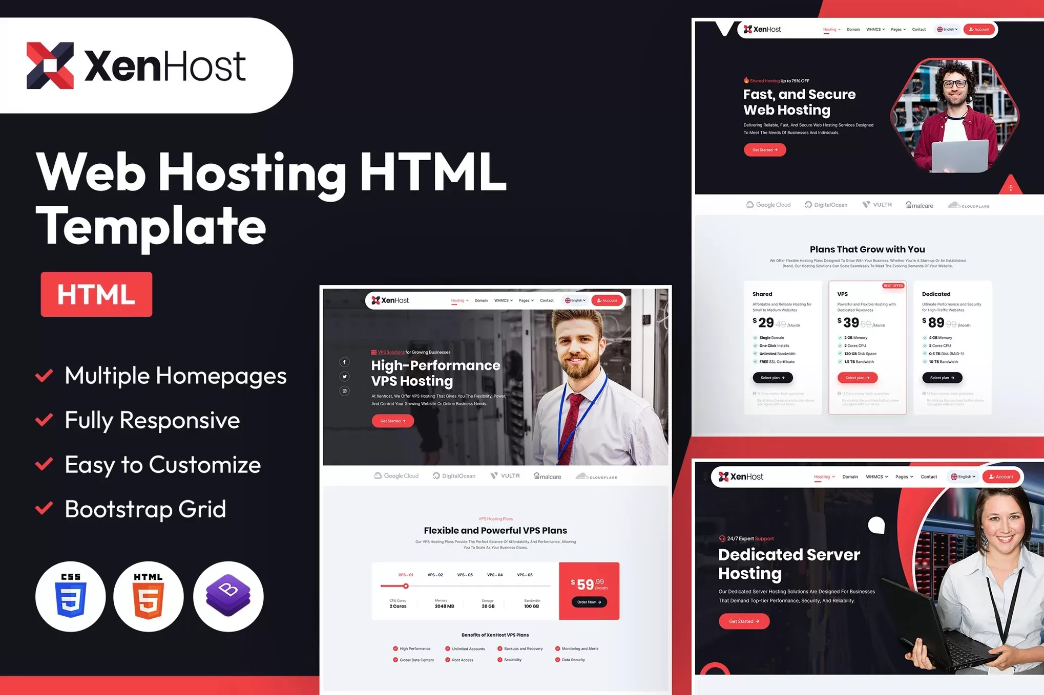XenHost – Web托管HTML模板，云服务器官网