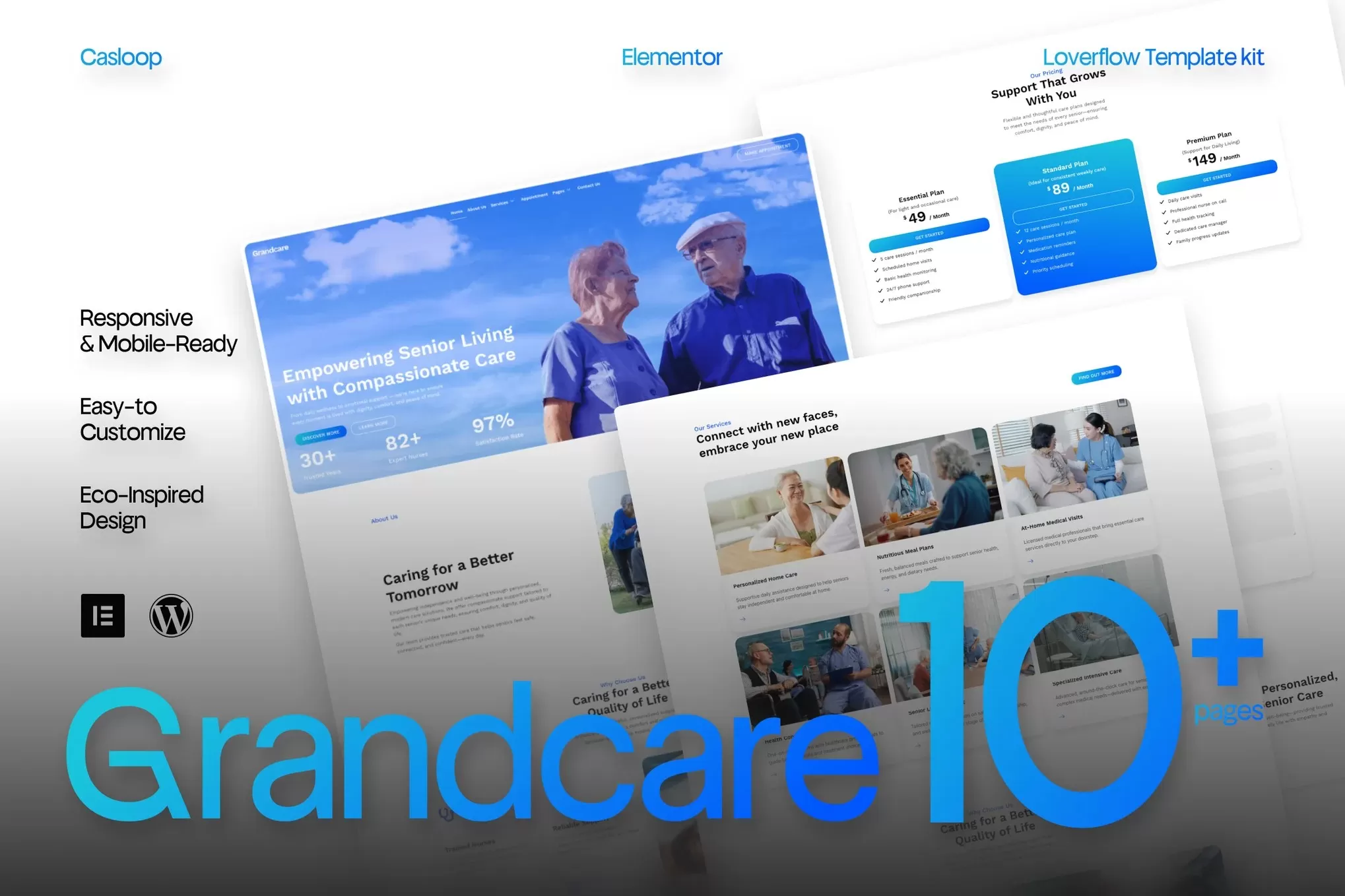 Grandcare – 住宅护理Elementor模板套件，养老看护官网