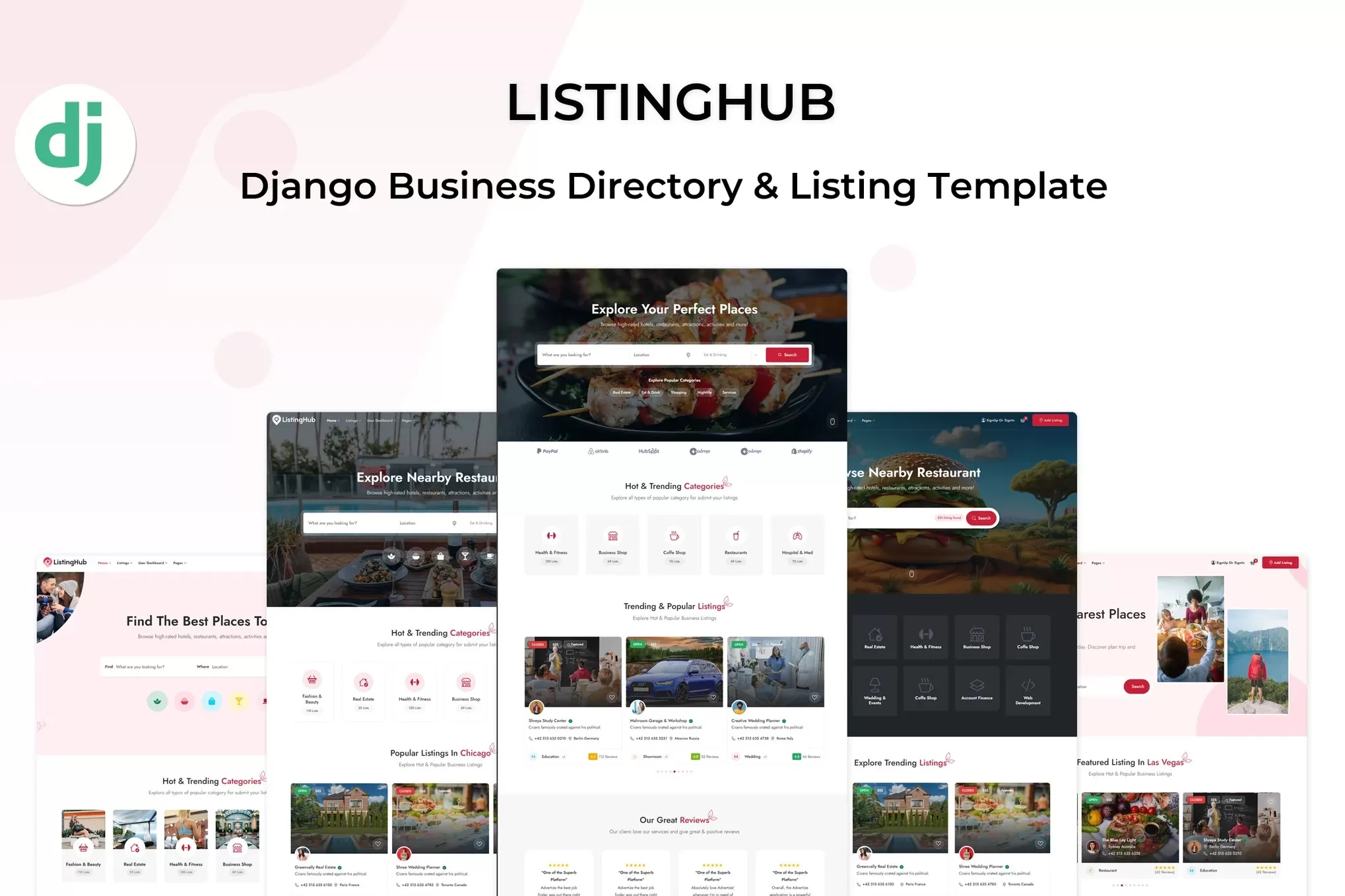 ListingHub – Django商业列表HTML模板，分类信息平台