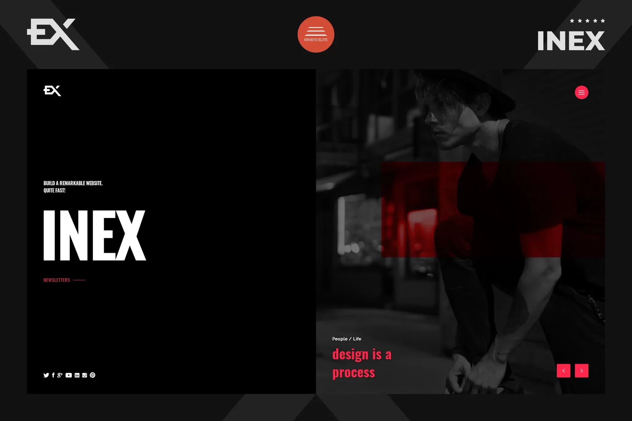 Inex – 创意即将上线HTML模板，预告倒计时官网