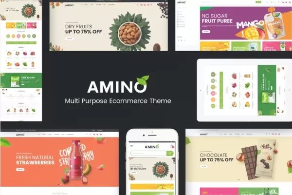 Amino – 有机多用途OpenCart主题，健康食品电商