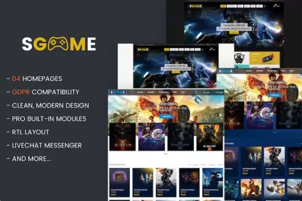 SGame – 响应式配件商店 OpenCart 他们