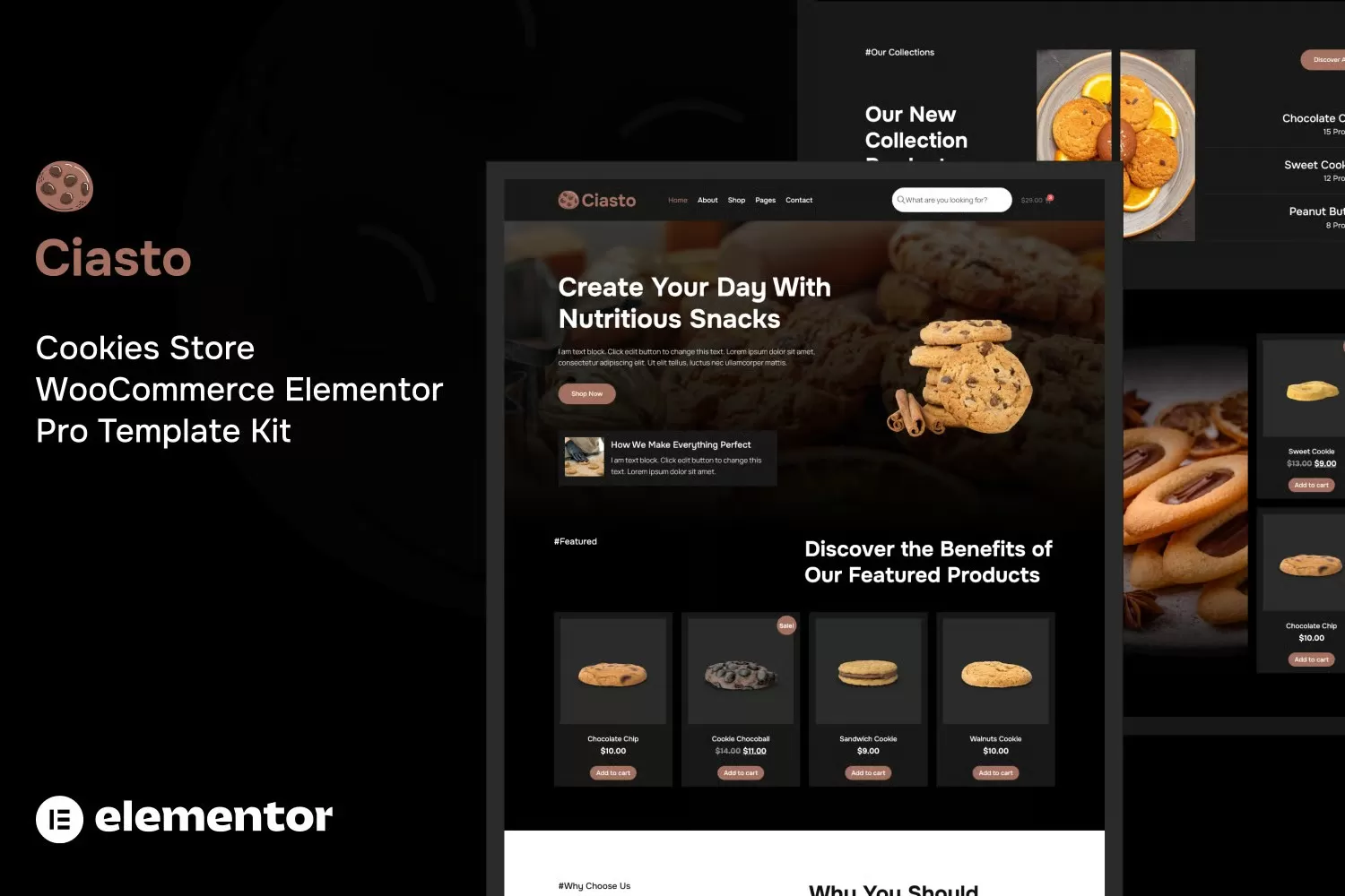 Ciasto – Cookie 商店 WooCommerce Elementor Pro 模板套件