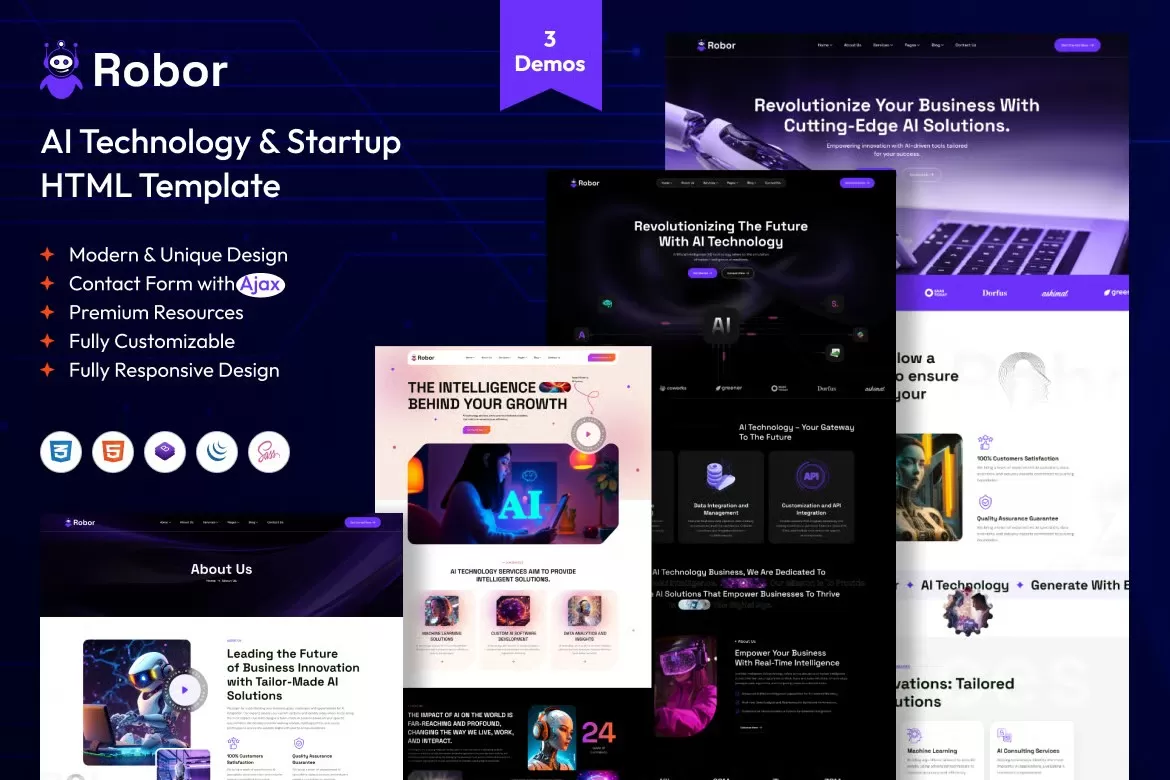 Robor – 人工智能与自动化集成 HTML 模板