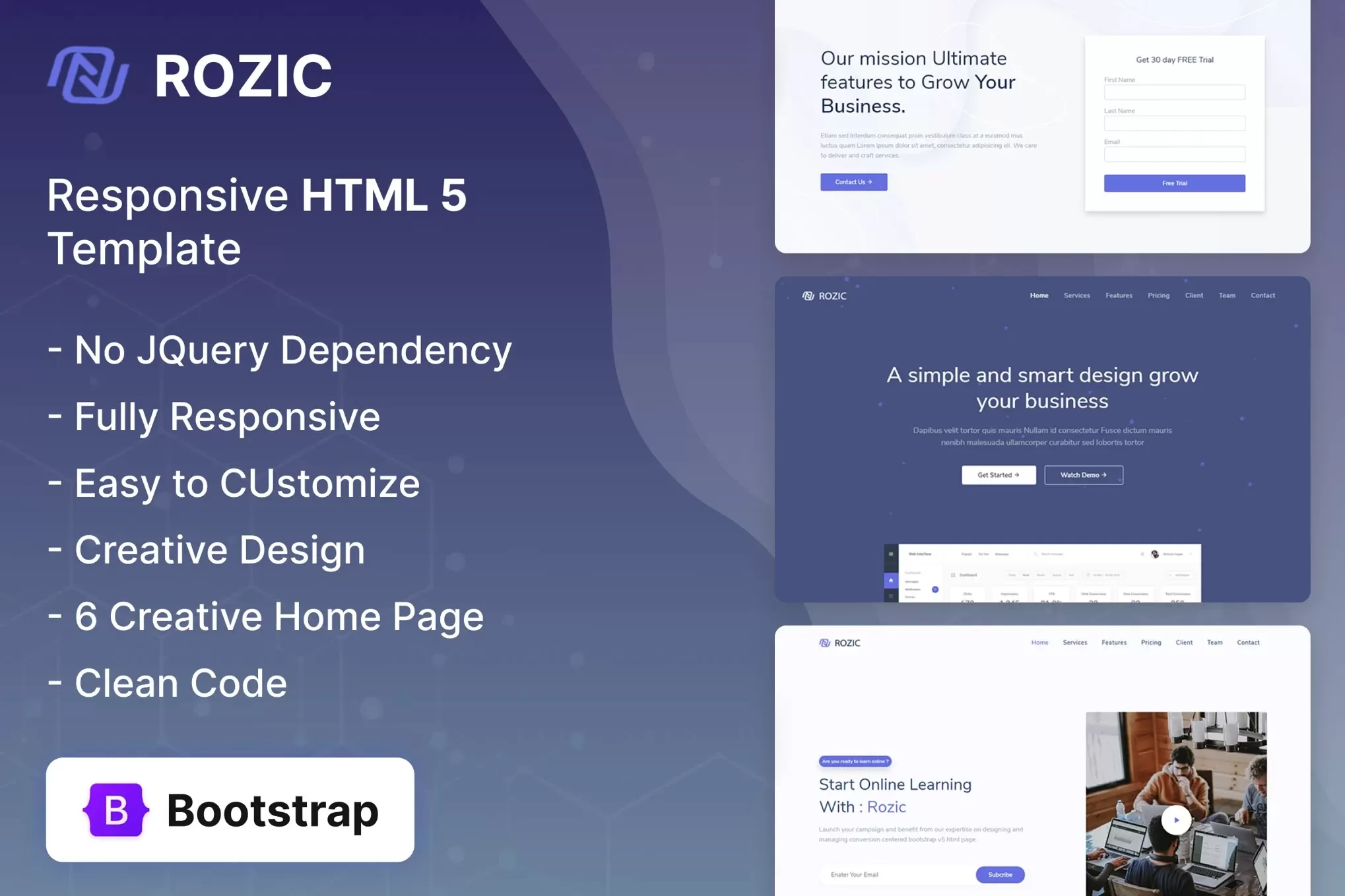 Rozic – 创意 HTML5 模板