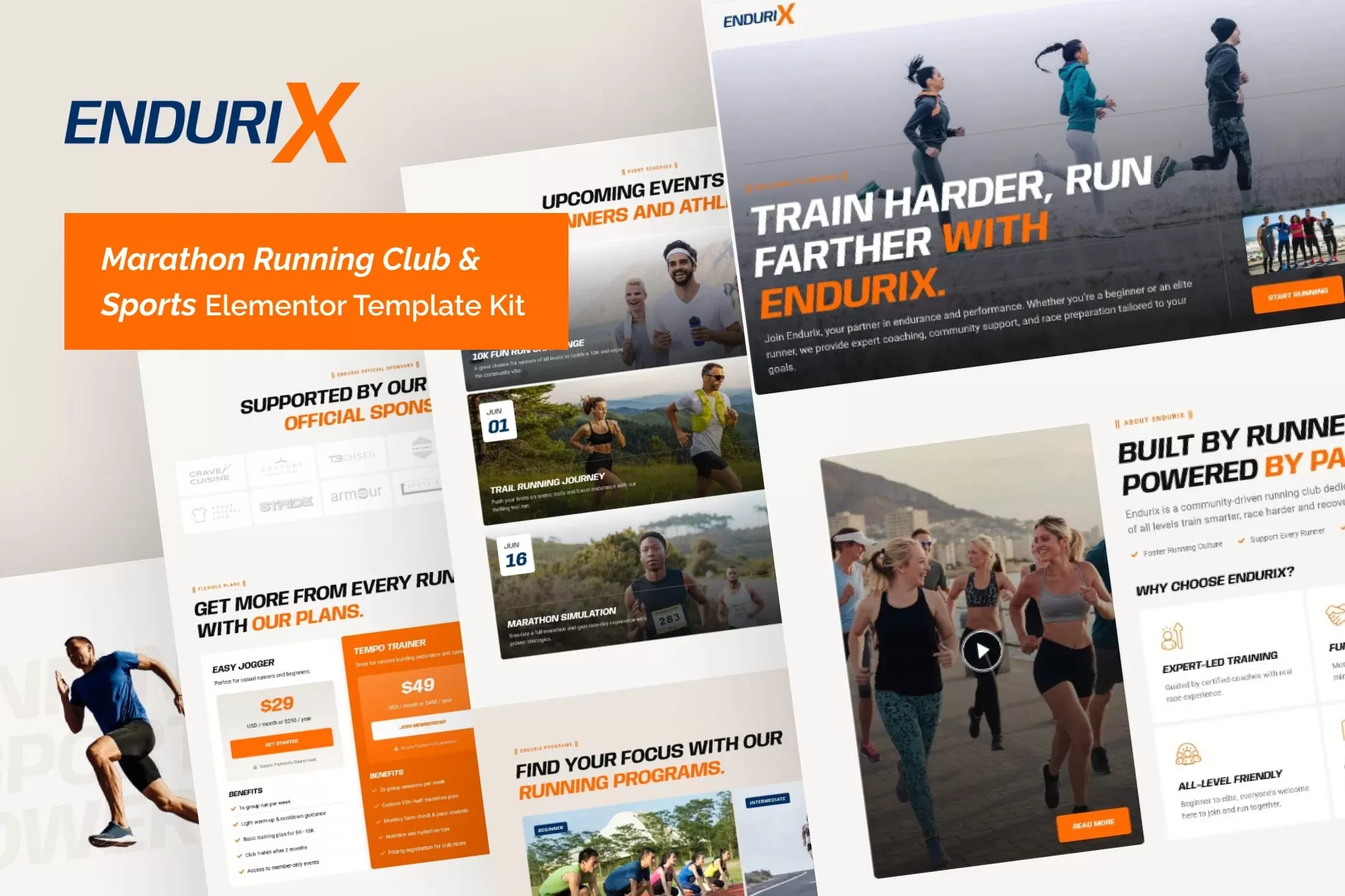 Endurix – 马拉松跑步Elementor模板套件，体育赛事官网
