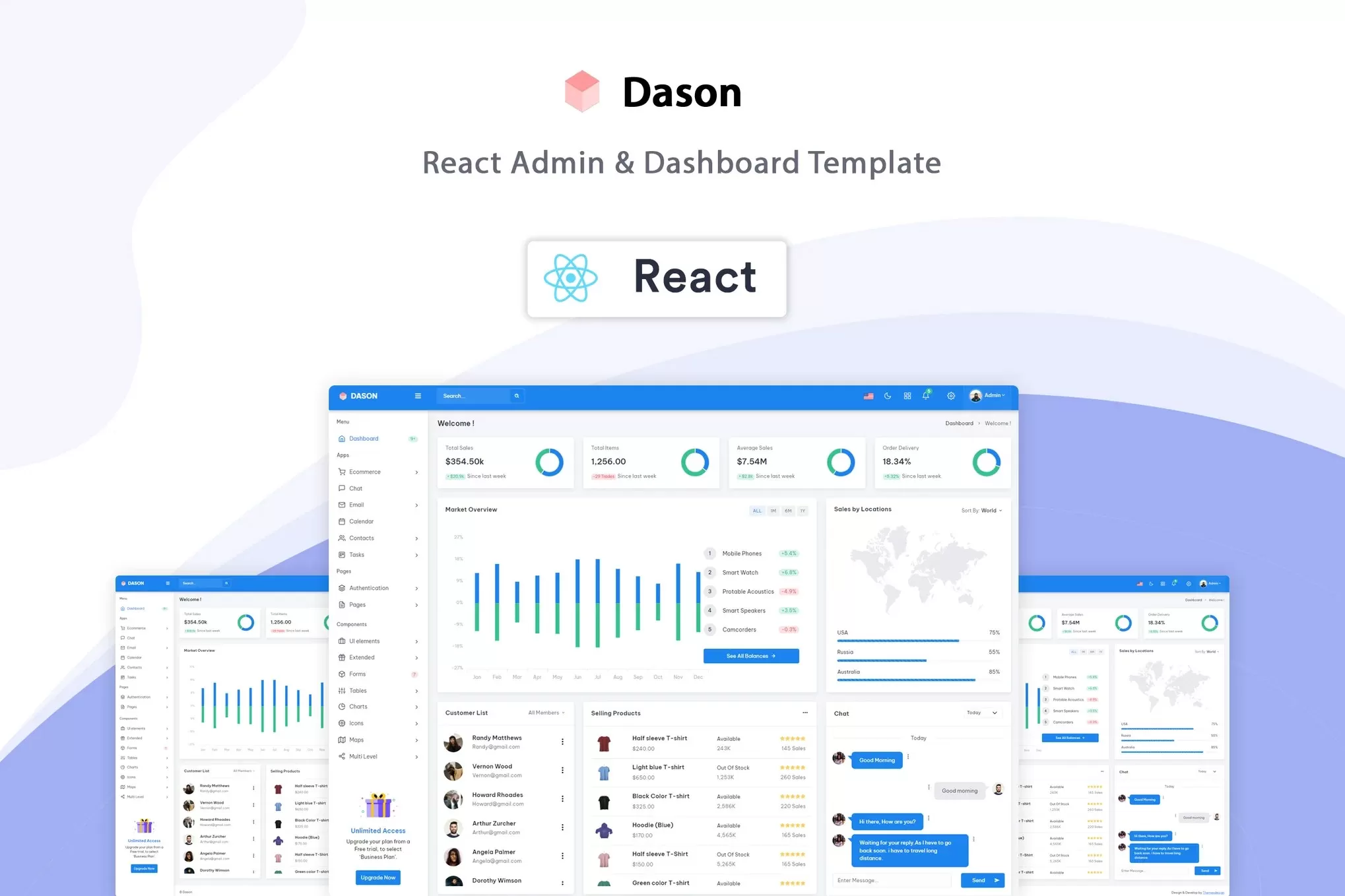 Dason – React管理控制台模板，后台数据看板