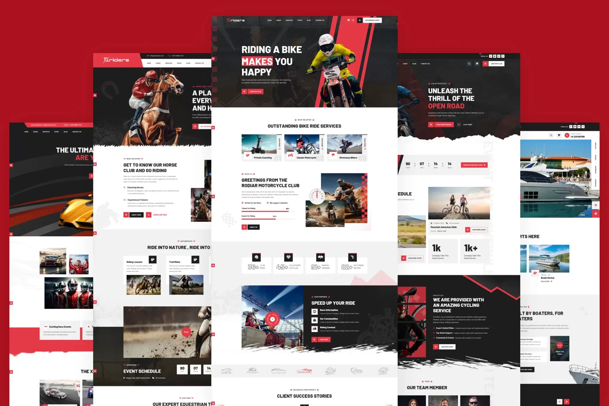 Xriders – 摩托车骑士俱乐部HTML模板,骑行社区官网