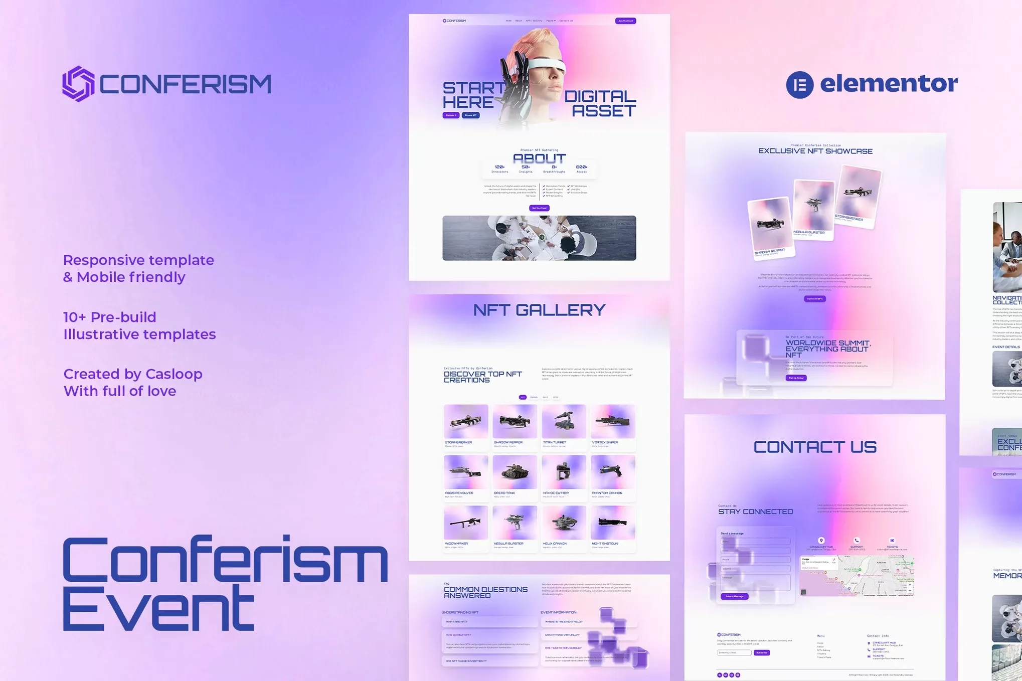 Conferism – 活动娱乐Elementor模板套件,会议展览官网