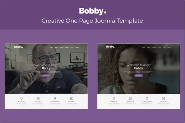 Bobby – 创意单页Joomla模板，个人展示官网